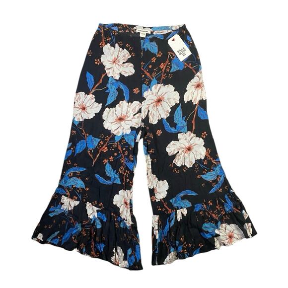 Billabong Floral Ankle Pants - Black and Blue - Picture 2 of 4